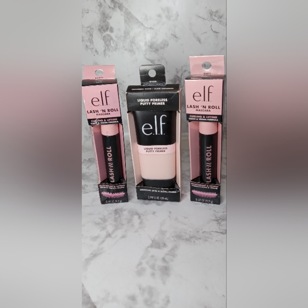 Elf poreless putty and 2 elf lash n roll mascara